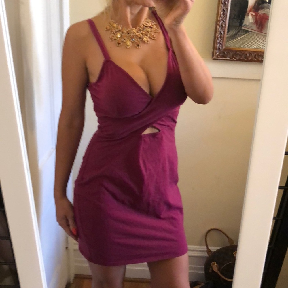 Sexy berry red mini dress S - Picture 2 of 5
